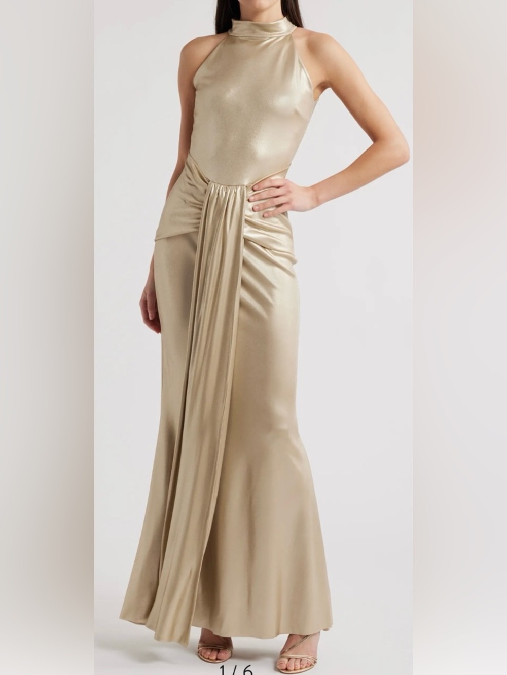 Chiara Boni La Petite Robe Loowin Splendid Metallic Mermaid Gown